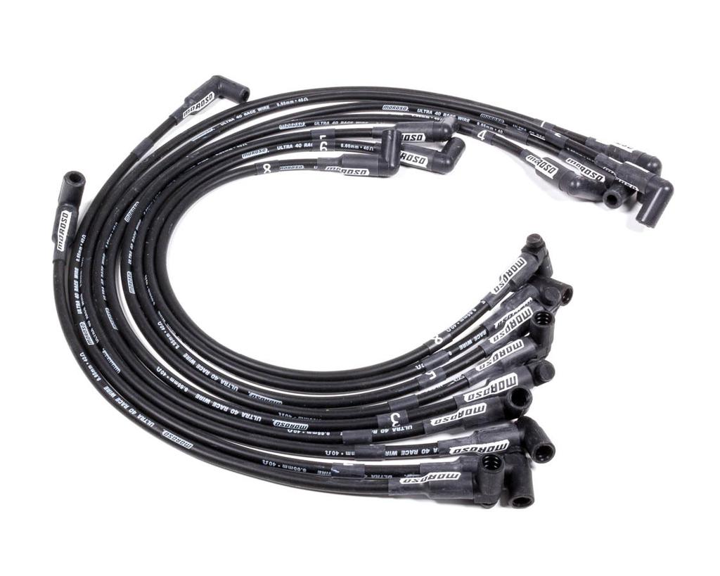Moroso 73605 Spark Plug Wires Ultra 40 Spiral Core 8.65mm Blue 90 Deg Boots NEW