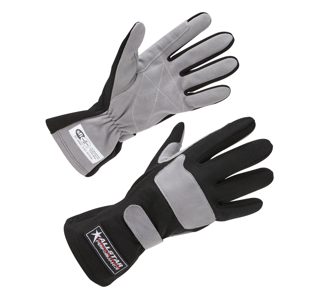 [ALL911011] Allstar Performance - Driving Gloves SFI 3.3/1 S/L Black/Gray Small
