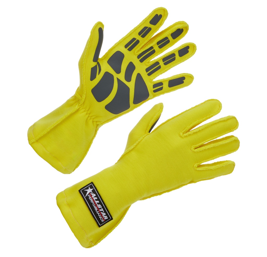 [ALL913095] Allstar Performance - Driving Gloves Non-SFI Outseam S/L XL Yellow