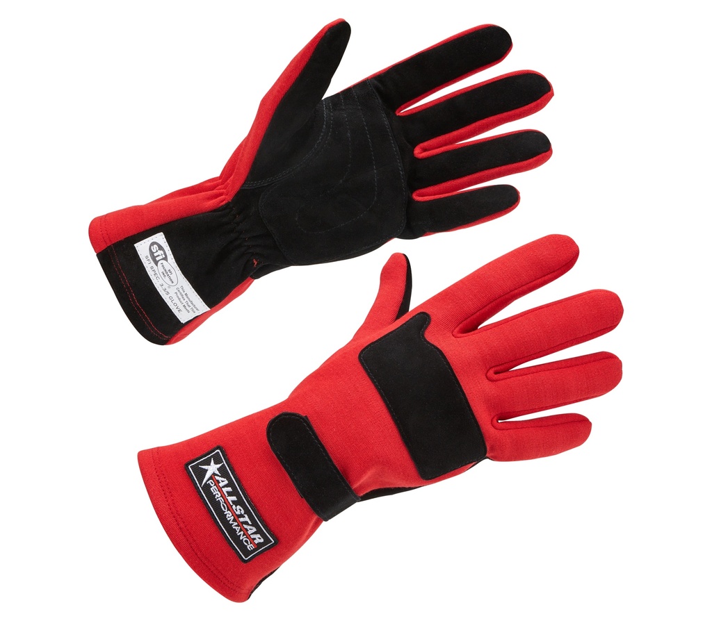 [ALL915072] Allstar Performance - Driving Gloves SFI 3.3/5 D/L Red Medium