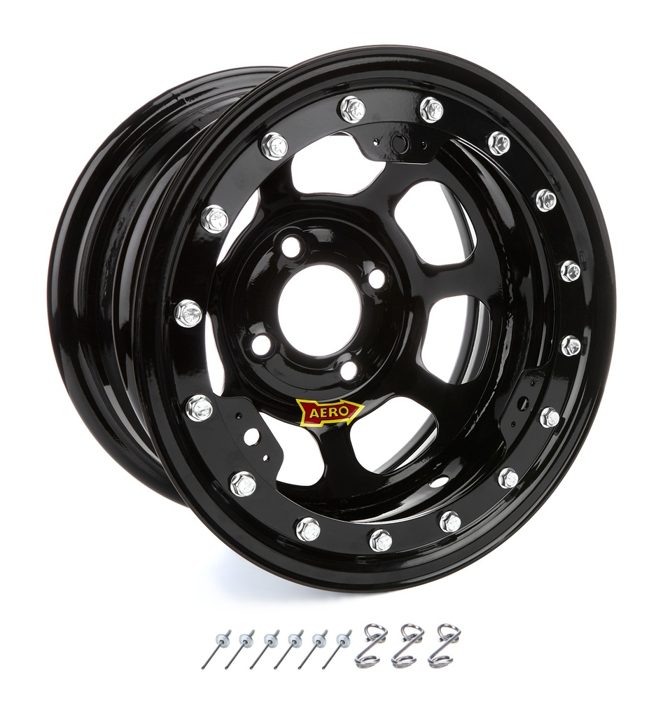 Aero Race Wheels - 13x8 2in. 4.25 Black Beadlock