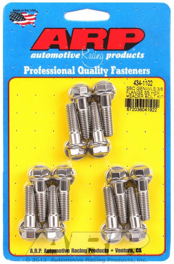 Arp - S/S Header Bolt Kit - 6pt. Gm Ls