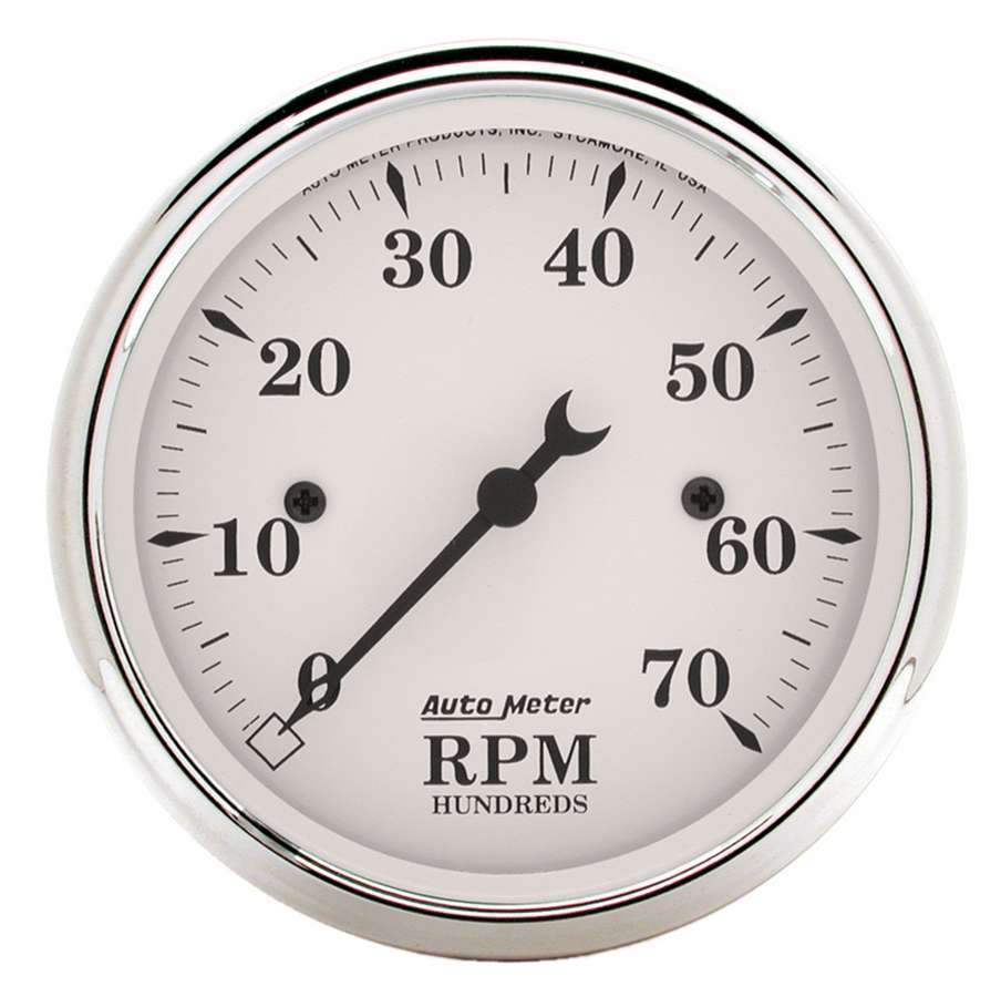 [ATM1695] Autometer - Old Tyme White 3 1/8in Tach 7000 RPM Elec.