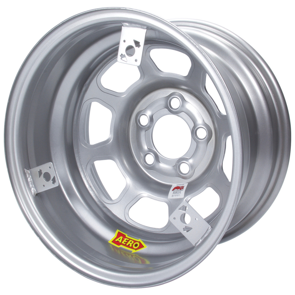 Aero Race Wheels - 15x8 3in 5.00 Silver w/ 3 Tabs for Mudcover