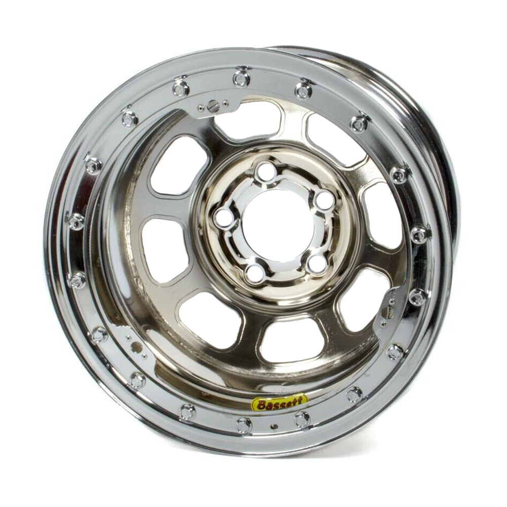 [BAS58D54ICLK] Bassett - 15x8 B/L Chrome Wheel 5x5 4in BS