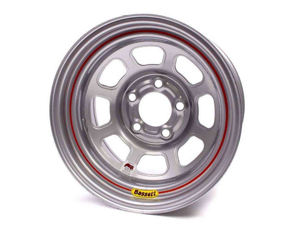 [BAS58DF2IS] Bassett - 15X8 Imca Wheel D-Hole Silver 5X4.50
