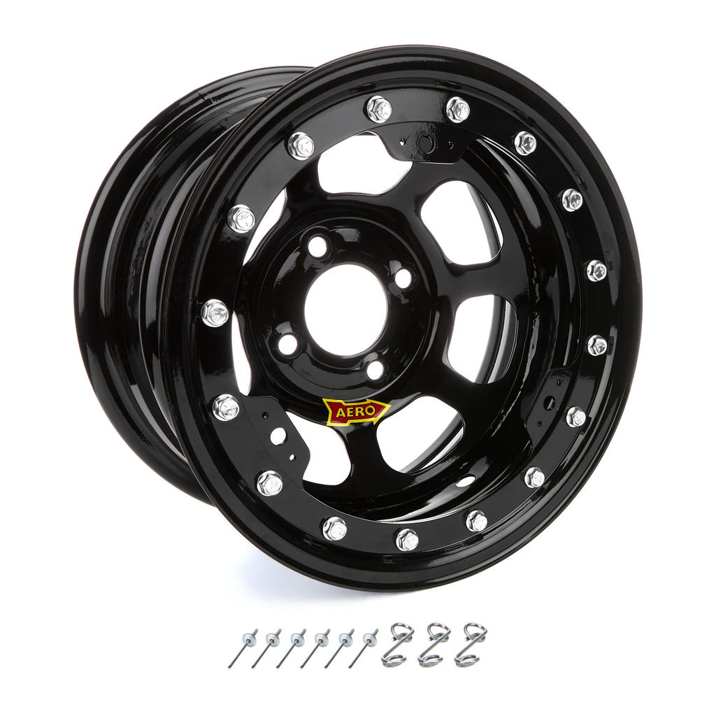 [ARW33-184520B] Aero Race Wheels - 13x8 2in. 4.50 Black Beadlock Wheel