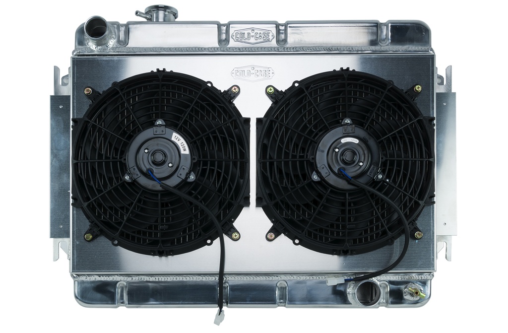 [CCRCHE542K] Cold Case Radiators - 66-67 Chevelle Radiator & Dual 12in Fan Kit MT