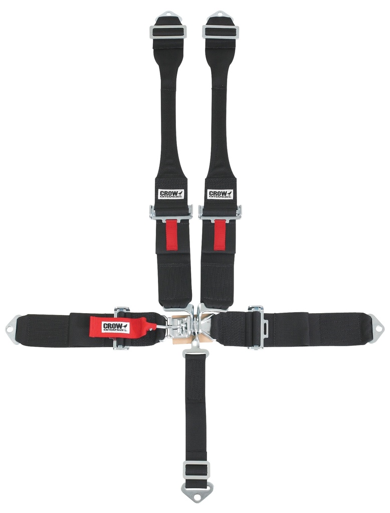 [CRW11004B-DB] Crow Safety Gear - 5-Pt Harness Small Latch Blk Hans Bolt In Blk Har