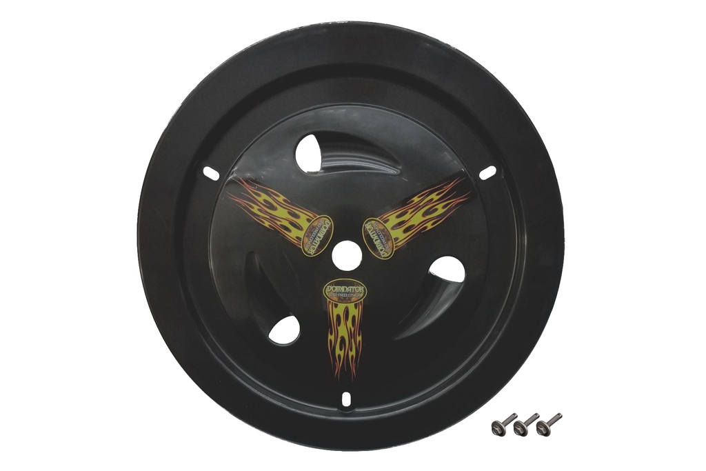 [DOM1007-B-BK] Dominator Race Products - Wheel Cover Bolt-On Black Real Style