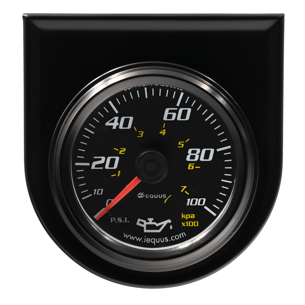 Equus - 2.0 Dia Oil Pressure Gauge Black 0-100psi