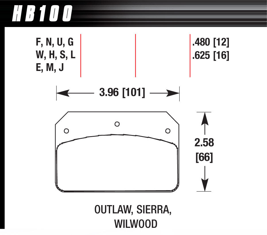 [HAWHB100M480] Hawk Brake - Dynalite/2000 Black