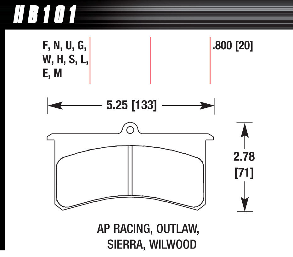 [HAWHB101U800] Hawk Brake - Superlite/Xl Dtc-70