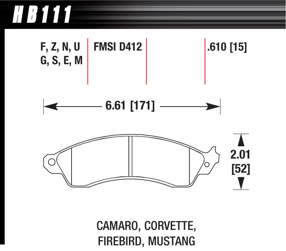 [HAWHB111N610] Hawk Brake - Performance Street Brake Pads (4)