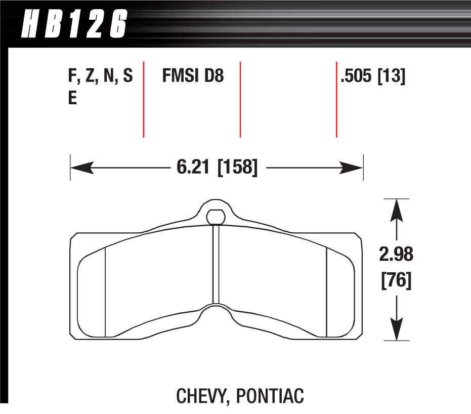 [HAWHB126Z505] Hawk Brake - Performance Street Brake Pads (4)