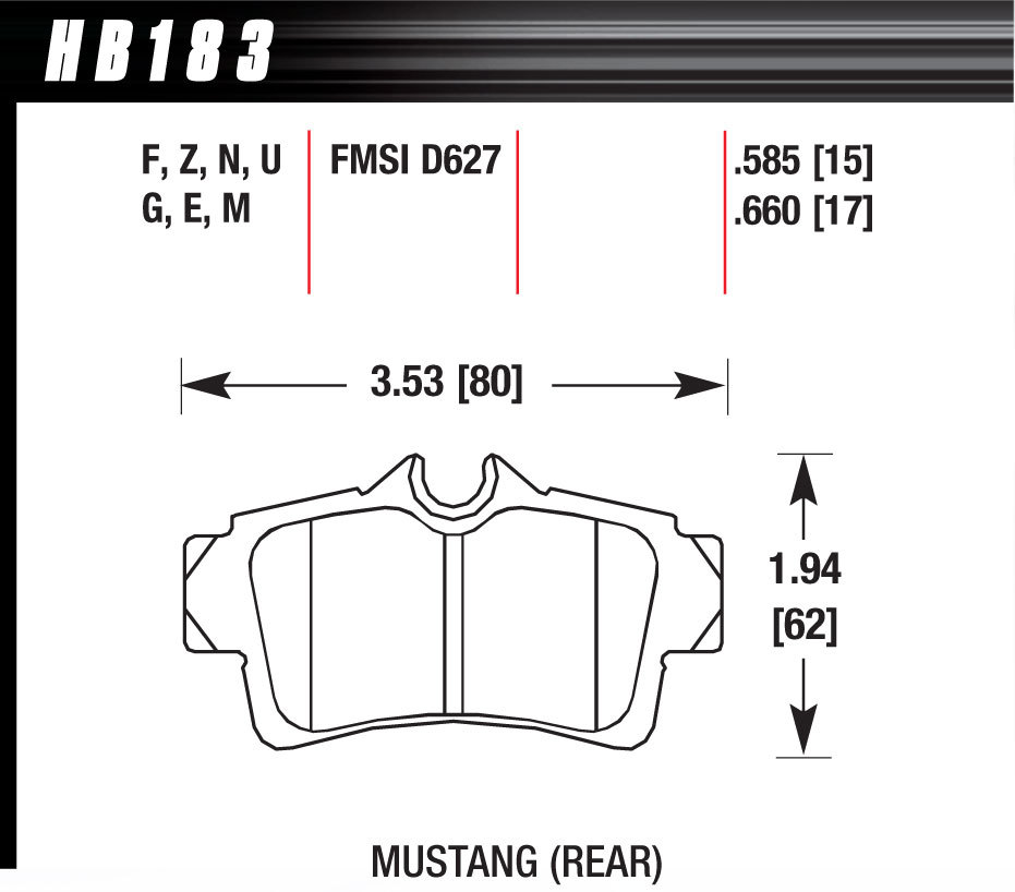 [HAWHB183F585] Hawk Brake - Performance Street Brake Pads (4)