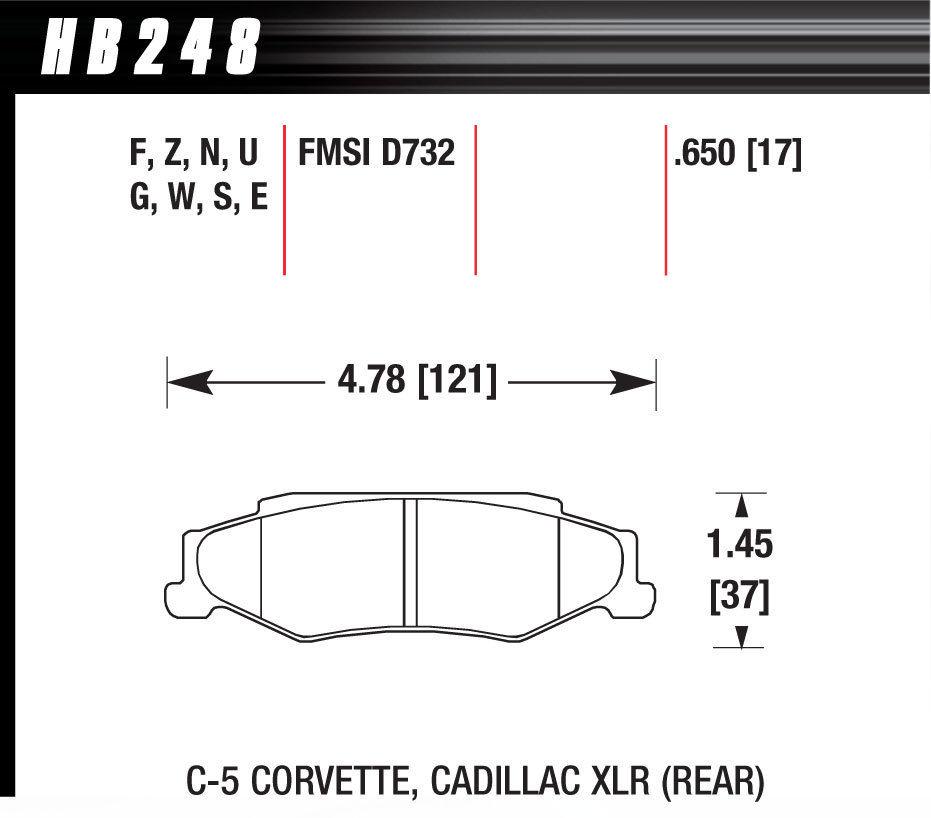 [HAWHB248Z650] Hawk Brake - Performance Street Brake Pads (4)