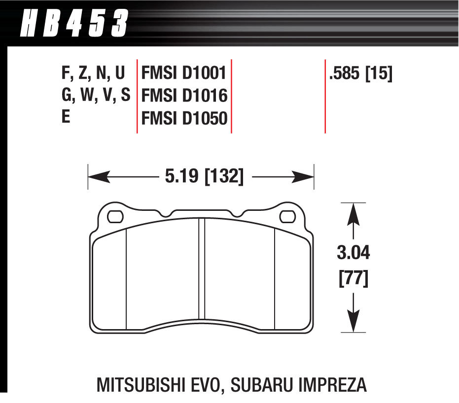[HAWHB453F585] Hawk Brake - Performance Street Brake Pads 2010 Camaro