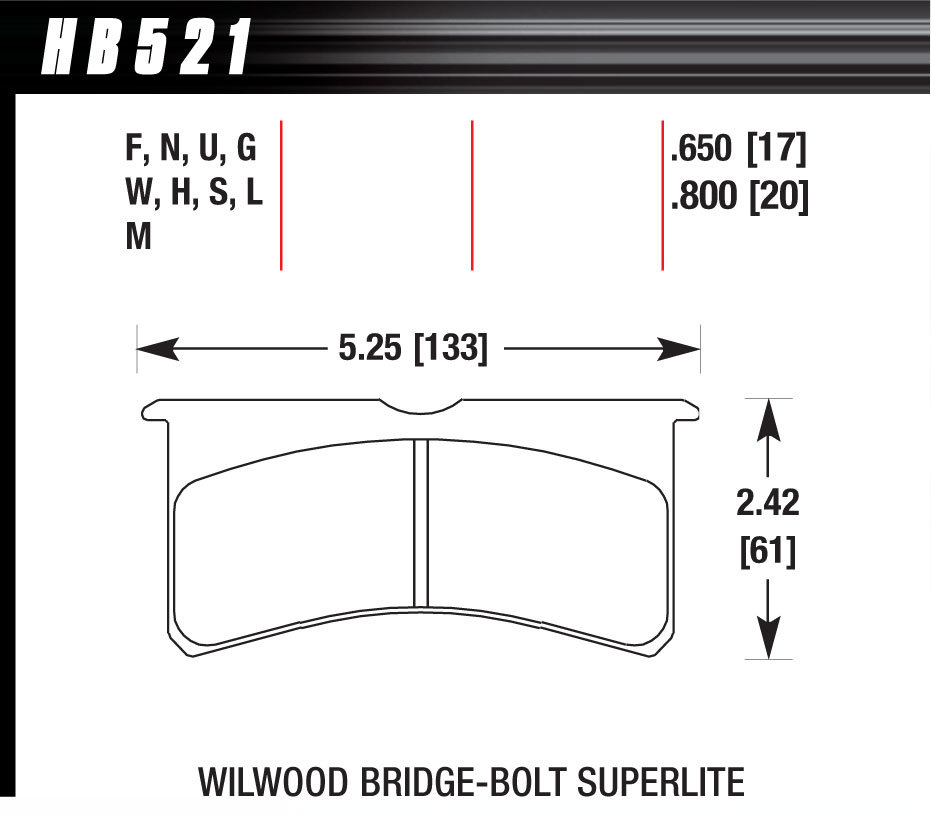[HAWHB521W800] Hawk Brake - Sl Bridgebolt Dtc-30