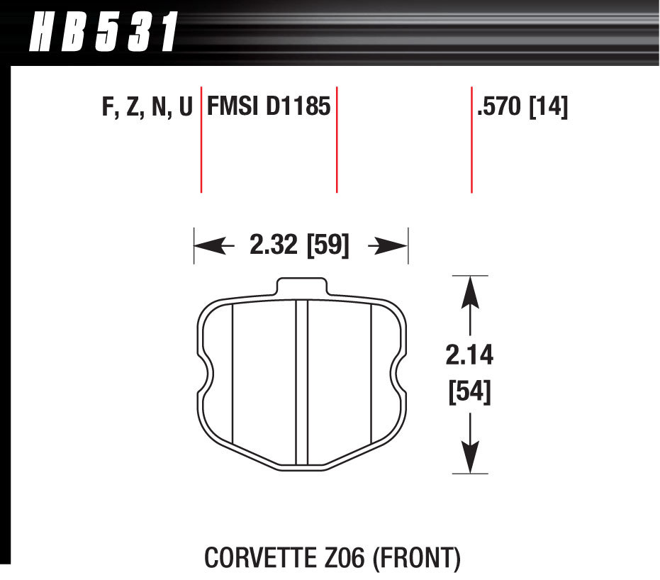 [HAWHB531Z570] Hawk Brake - 2006 Corvette Zo6 Perf Ceramic