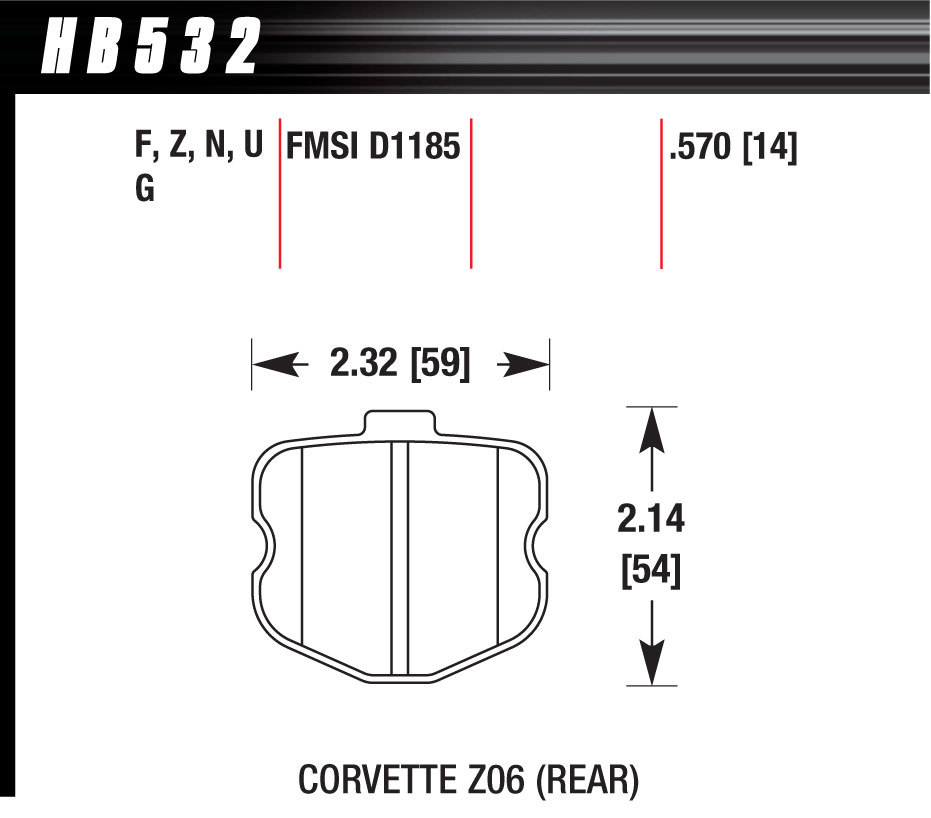[HAWHB532Z570] Hawk Brake - 2006 Corvette ZO6 HP Plus