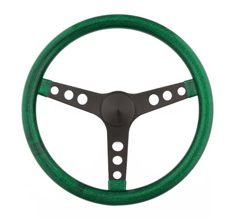 [GRT8472] Grant - Steering Wheel Mtl Flake Green/Spoke Blk 15