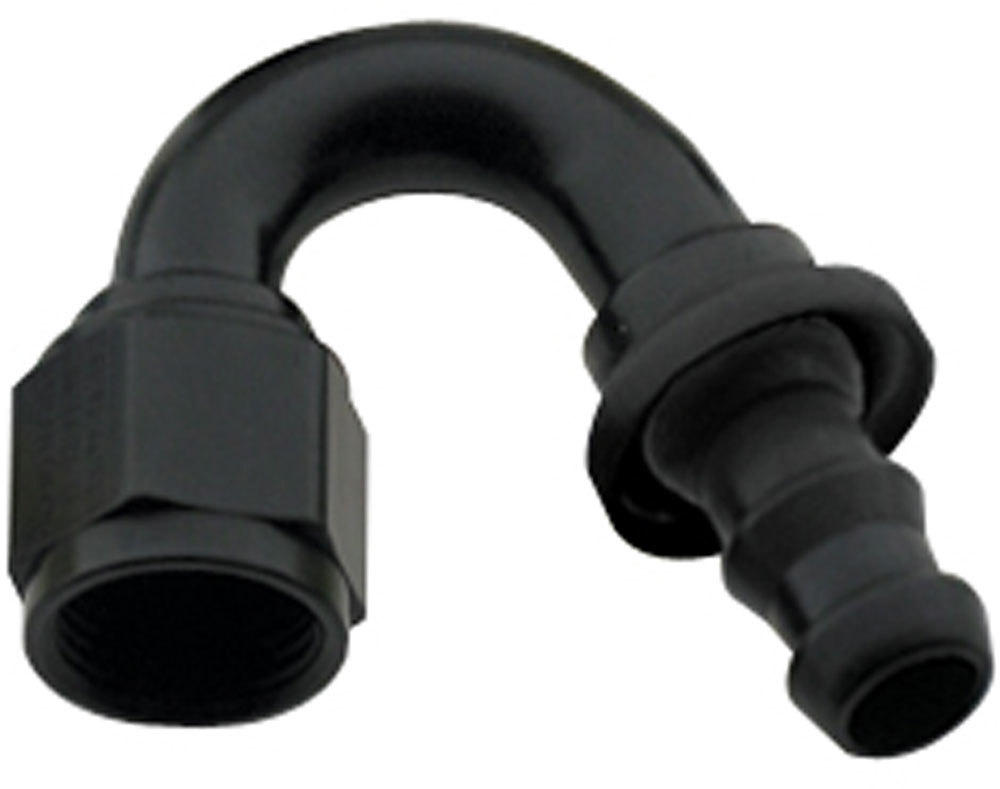 [FRG215008-BL] Fragola - Hose Fitting #8 150 Deg Push Lock Black