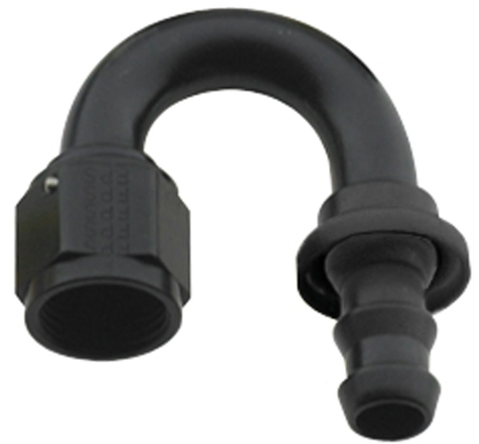 [FRG218012-BL] Fragola - Hose Fitting #12 180 Deg Push Lock Black