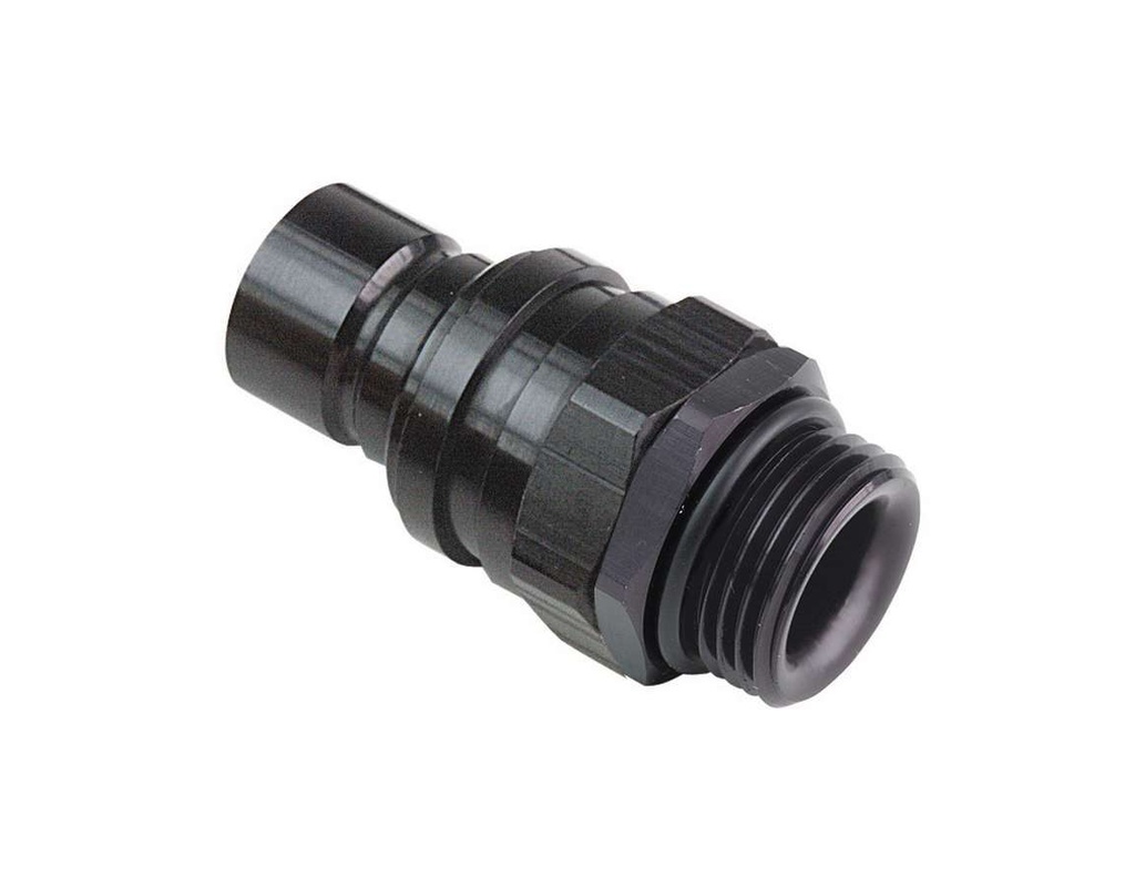 [JFT52112] Jiffy-Tite - Q/R #12 Male O-Ring Boss Plug Valved Black