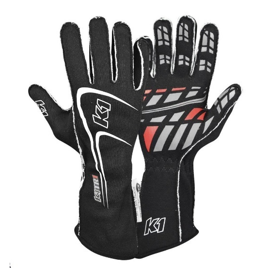 [K1R23-TR1-N-XL] K1 Racegear - Glove Track1 Black X-Large SFI 5