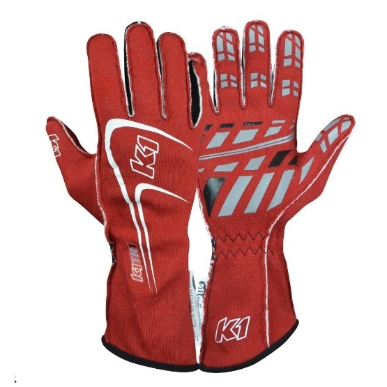 [K1R23-TR1-R-S] K1 Racegear - Glove Track1 Red Small SFI 5
