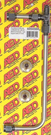 [AED60945BK] AED - Polished S/S 4150 Carb Fuel Line Kit