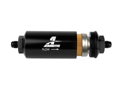 [AFS12347] 6An Inline Fuel Filter, 10 Micron, 2In OD, Black