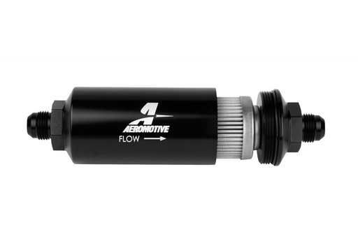 [AFS12379] 8an Inline Fuel Filter 100 Micron 2in OD Black