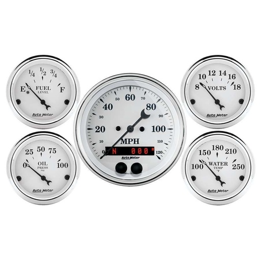 [ATM1650] Autometer - Old Tyme White Gauge Kit W/Gps Speedo