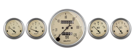[ATM1808] Autometer - A/B 5pc. Gauge Kit w/Mech. Speedo