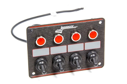 [LON52-44865] Longacre - Accessory Panel Black 4 Switch w/Pilot Light
