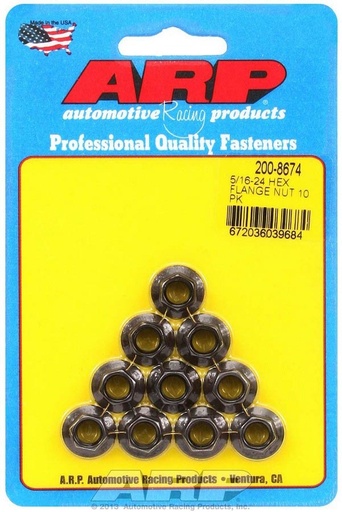 [ARP200-8674] ARP - Hex Nut Kit w/Flange 5/16-24 (10pk)