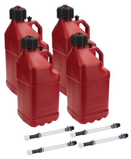 [ALL40121-4] Allstar Performance - Utility Jug 5 Gal W/ Filler Hose Red 4pk