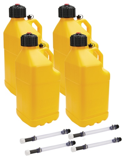 [ALL40123-4] Allstar Performance - Utility Jug 5 Gal W/ Filler Hose Yellow 4pk