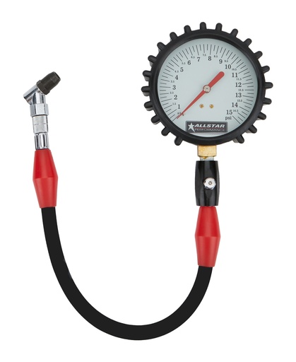 [ALL44046] Allstar Performance - Tire Pressure Gauge 0-15 PSI 4in Glow