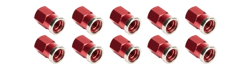 [ALL72059] Allstar Performance - QC Cover Nuts Short Red 10pk