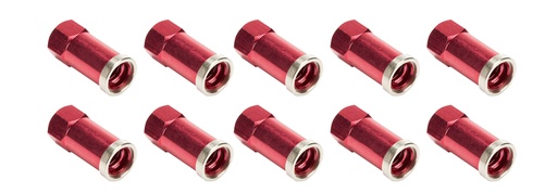 [ALL72061] Allstar Performance - QC Cover Nuts Long Red 10pk